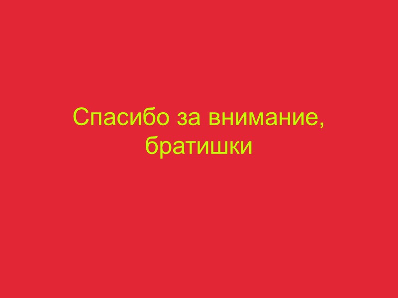 Спасибо за внимание,  братишки